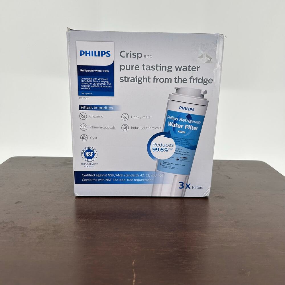 Philips AWP962/37 Refrige Water Filter Replacement 3Pack Fits Multiple Brands